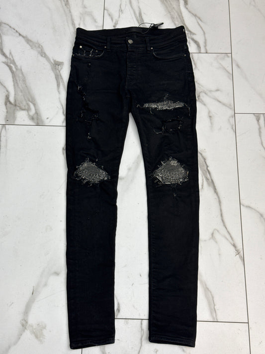 AMIRI BANDANA JEANS BLACK PRE-OWNED
