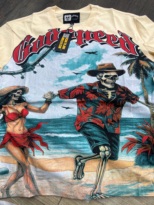 Godspeed cream beach love tee