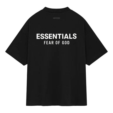 Essentials Jet Black White Tee