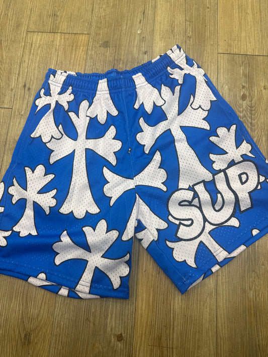 Sup Blue Crosses Shorts