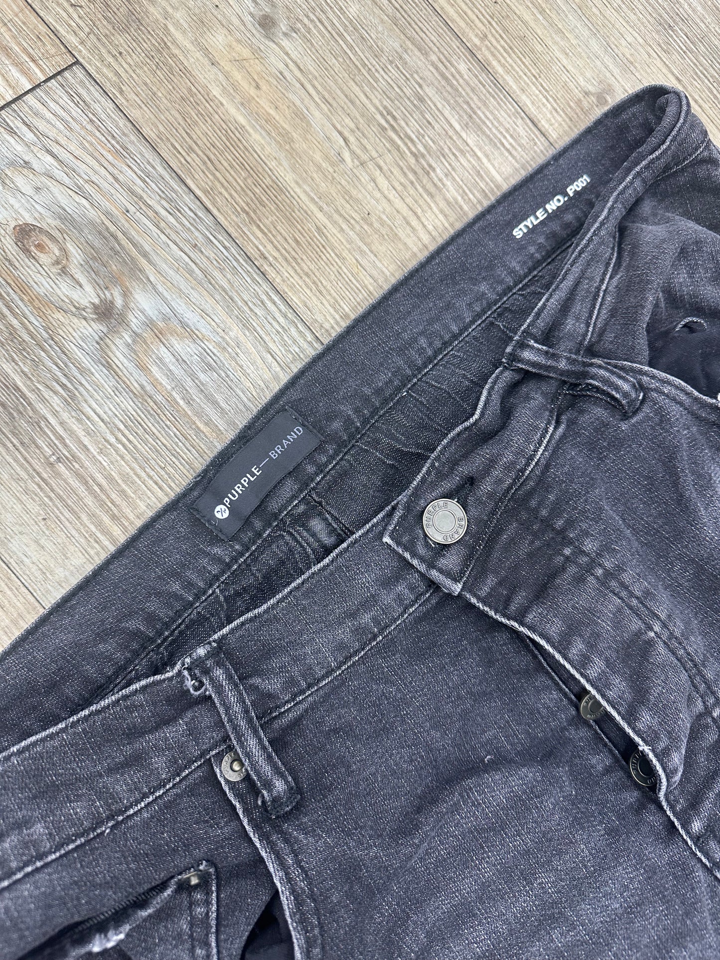 Black Purple Jeans Blowout Splatter used with back tag