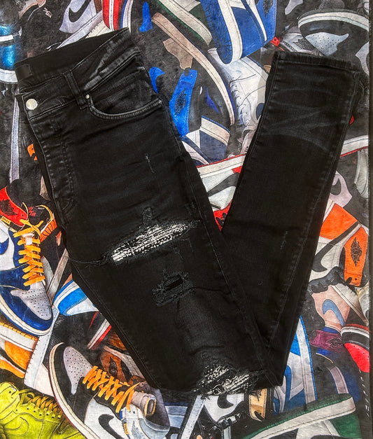 Amari Mx1 Black Distressed Knee Panels PRE-OWNED
