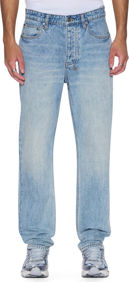 Hazlow Scatter Blue Straight Leg Jeans