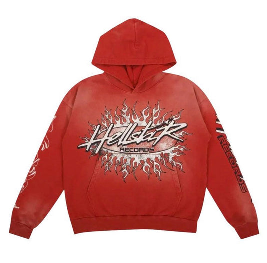 hellstar red records hoodie