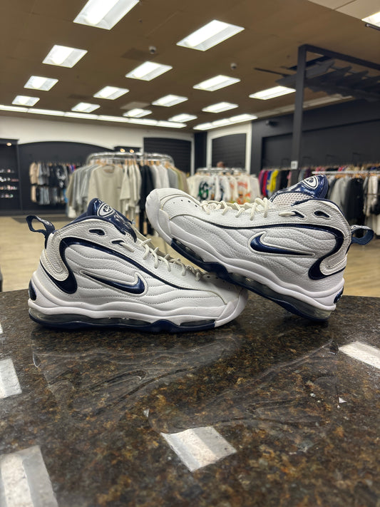 NiKE AIR UPTEMPO WHITE MIDNIGHT NAVY BLUE PRE-OWNED
