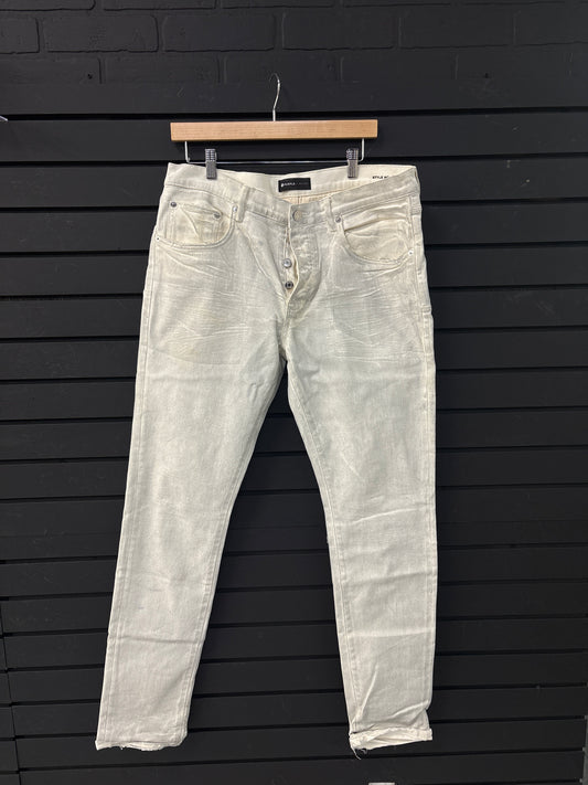 Purple Brand tapered jeans in white PRE-OWNED