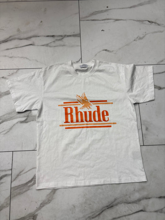 Rhude Orange/White Tee Pre-Owned