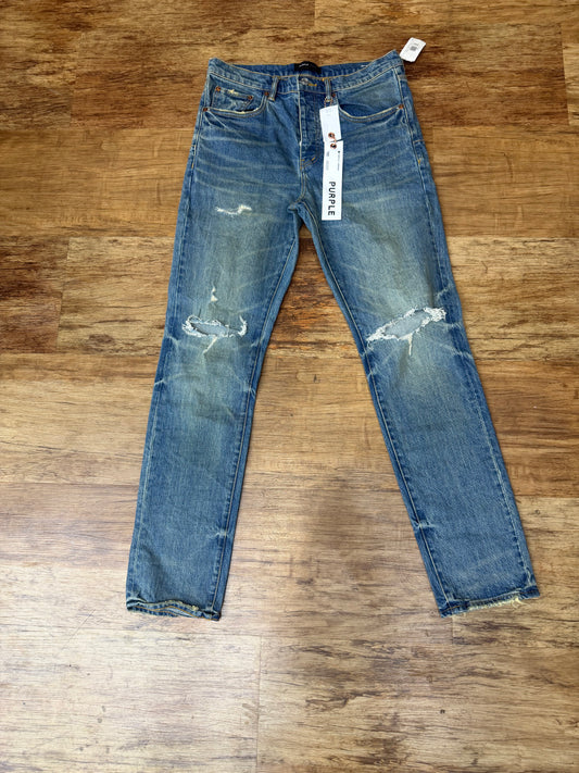 Purple jeans knee rips brand new with tags