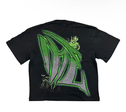 Mixed Emotion Black goblin rhinestone tee
