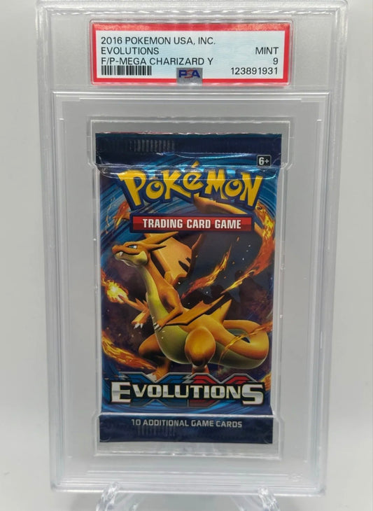 2016 PSA 9 graded evolutions pack mega charizard