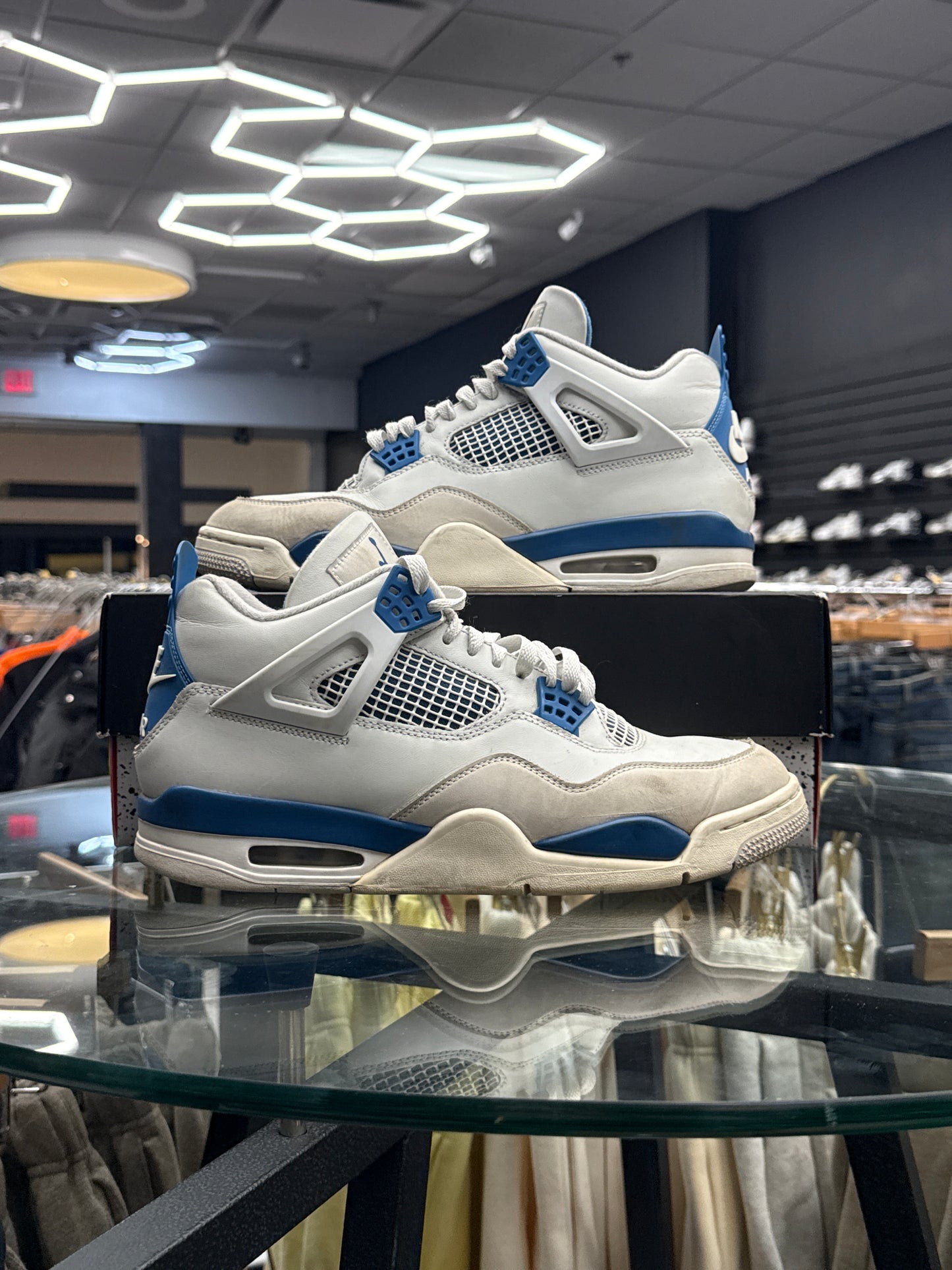 Jordan 4 military blue pre-owned with box