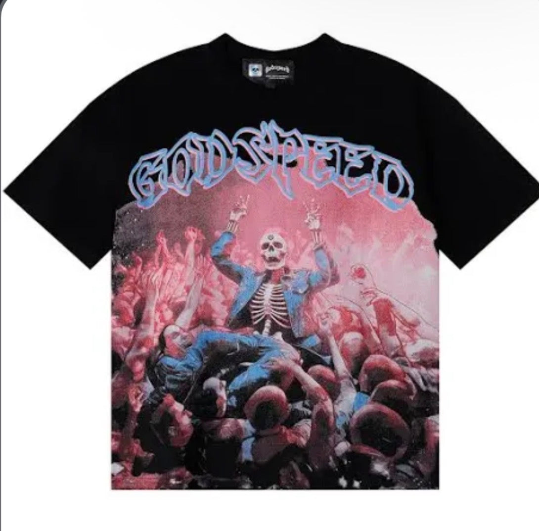 GodSpeed Black Pink Crowd Surfing Tee