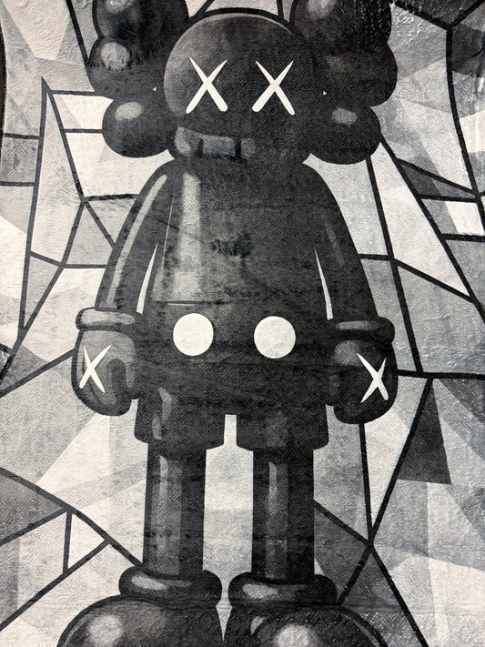 Kaws Black Grey Rug
