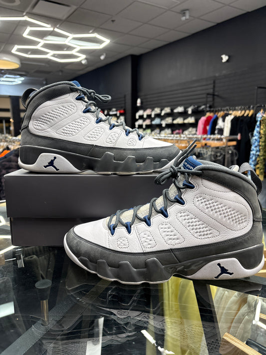 AIR JORDAN 9 FLINT GREY FRENCH BLUE USED W BOX