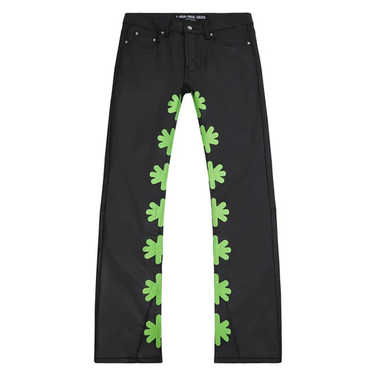 Lost shdws denim pant black/green