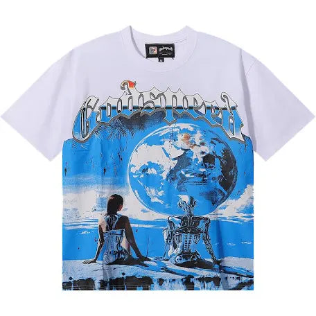 GodSpeed White “Staring At Earth” Tee