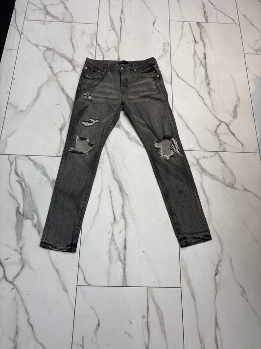 PREOWNED “grey” purple jeans with back tag
