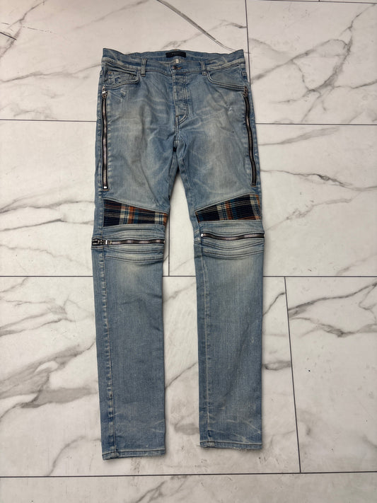 Amiri MX2 Plaid 'Clay Indigo/Orange' USED