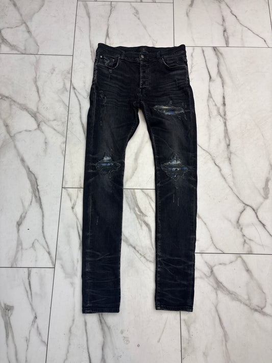 Amiri Blue Slit Black Jeans USED