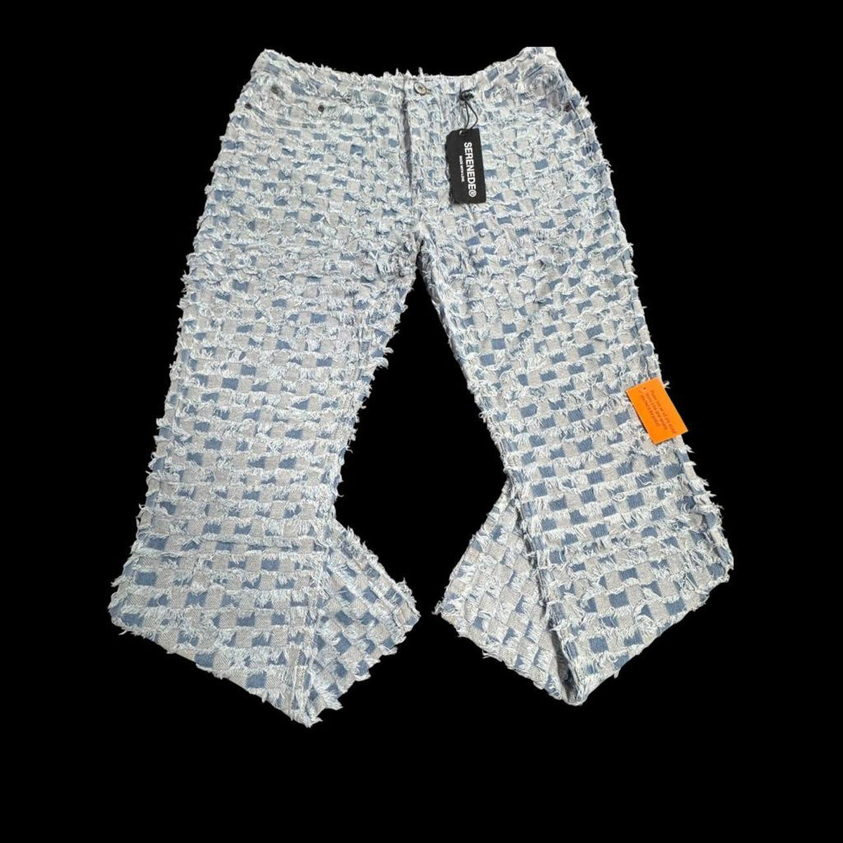 serenede blue wash patchwork jeans