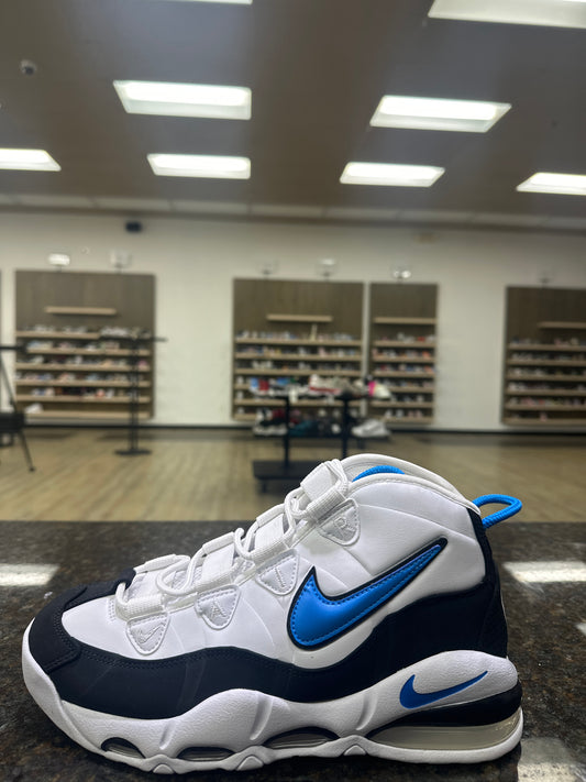 Nike UpTempo White Black Blue Used No Box