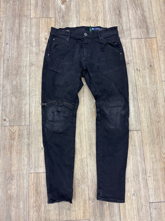 G Star Black Biker Jeans USED
