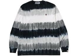 Bape Black White Drip Stripe LongSleeve