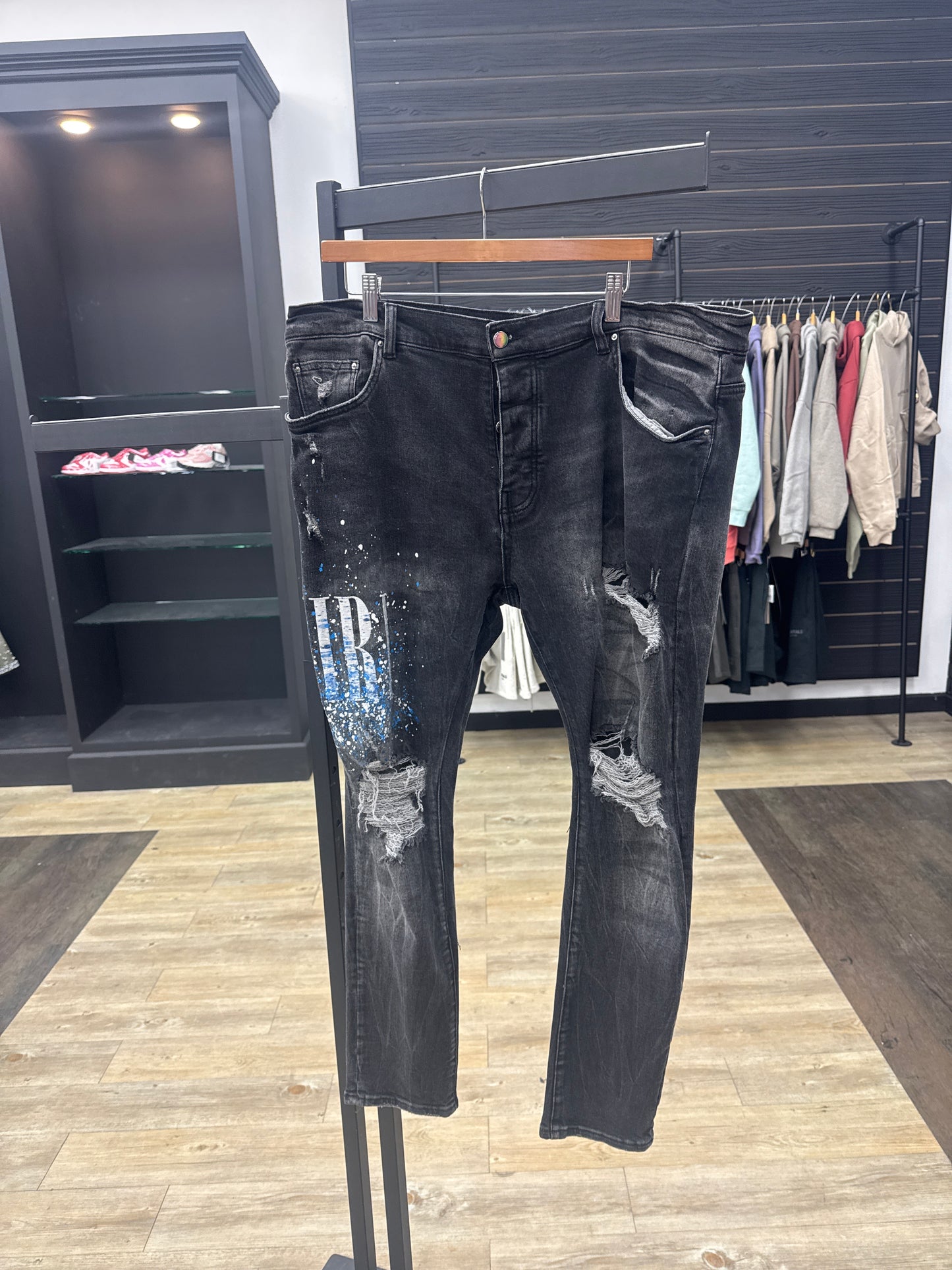 Preowned Paint Logo Amiri Jean