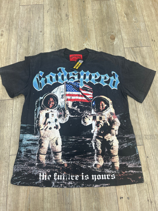God Speed Black USA Moon Tee