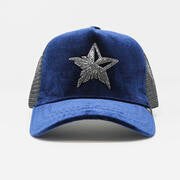 Goldstar Velvet Diamond Black Star Logo Hat