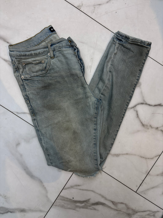 PURPLE LIGHT BLUE DISTRESSED JEANS PRE-owned