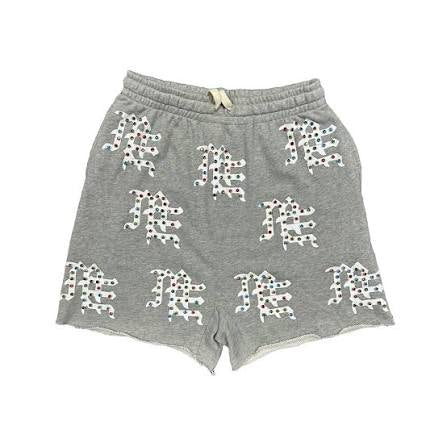 Mixed Emotion Grey Rhinestone Shorts