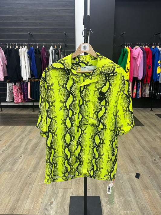 Pre-owned off white green button up