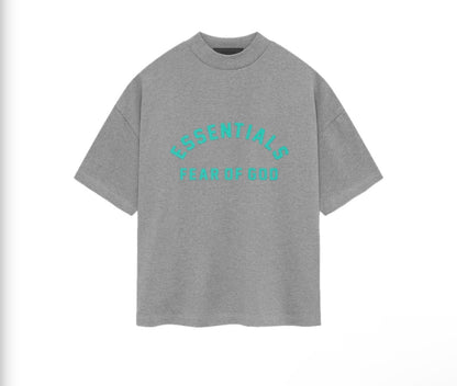 Essentials cyan center logo Jersey tee