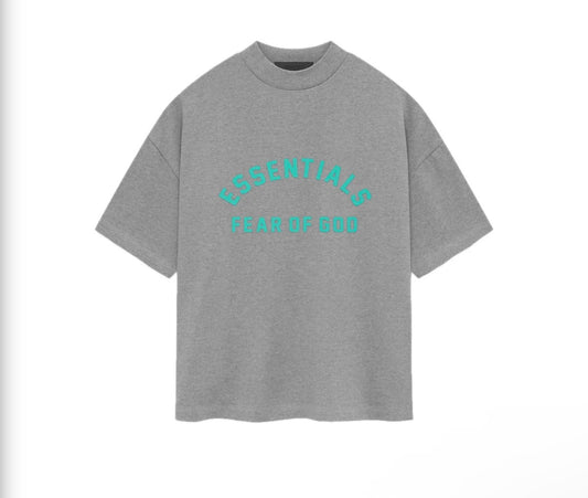 Essentials cyan center logo Jersey tee