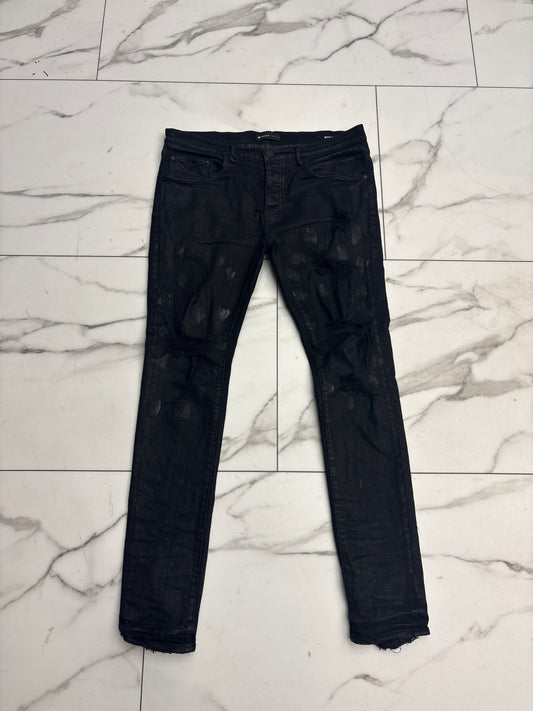 Purple Black Splatter Black Jeans