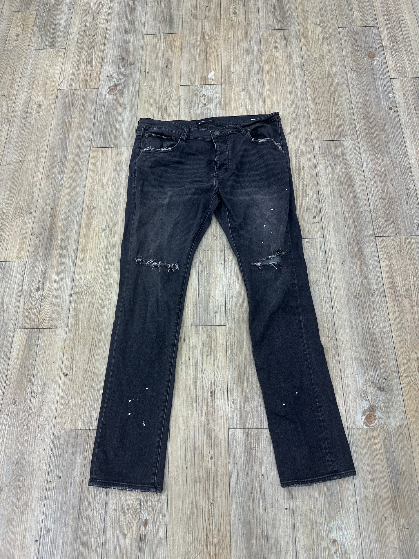 Black Purple Jeans Blowout Splatter used with back tag