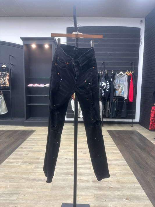 Purple jeans pre-owned only with back tag