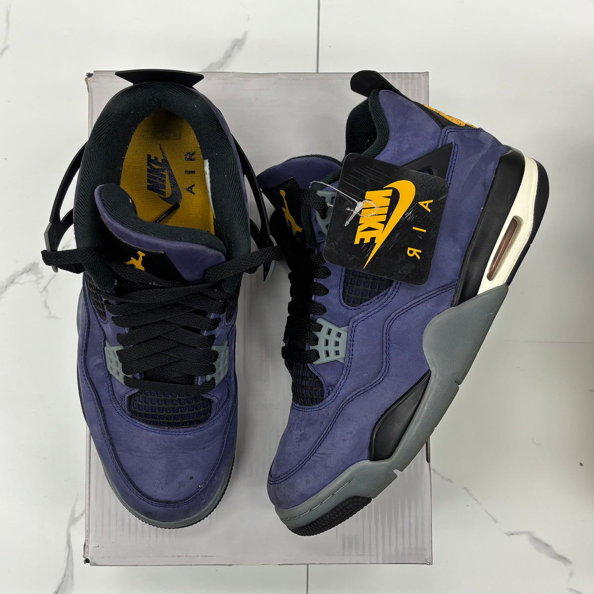 Jordan 4 lakers used with box