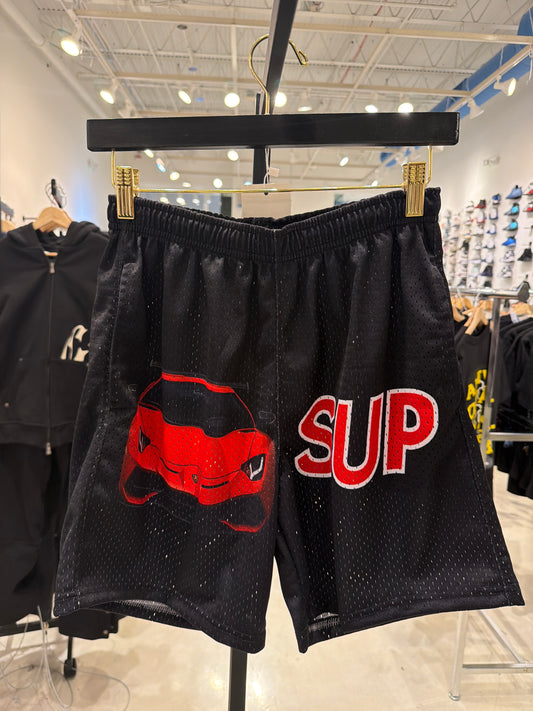 Sup Red & Black Lambo Shorts