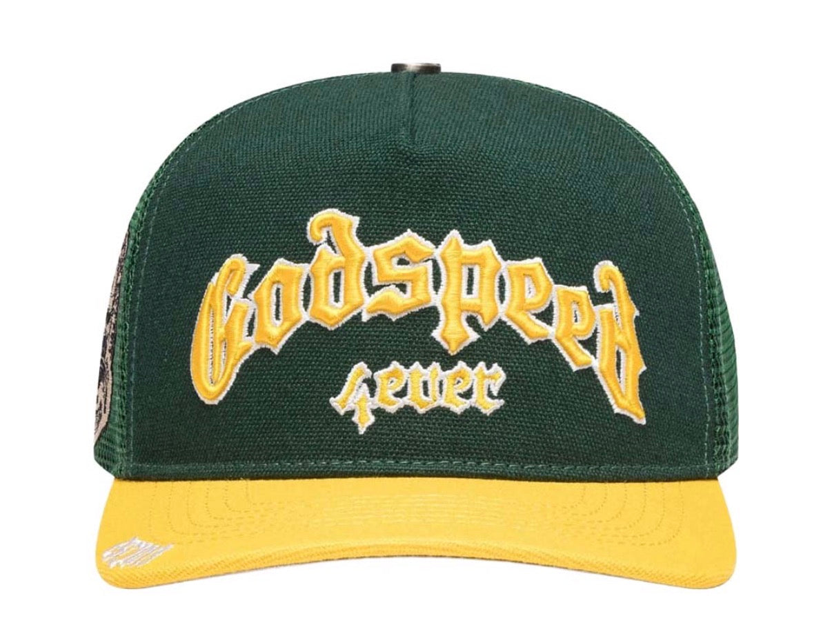 Godspeed Forever Trucker Hat Green Yellow