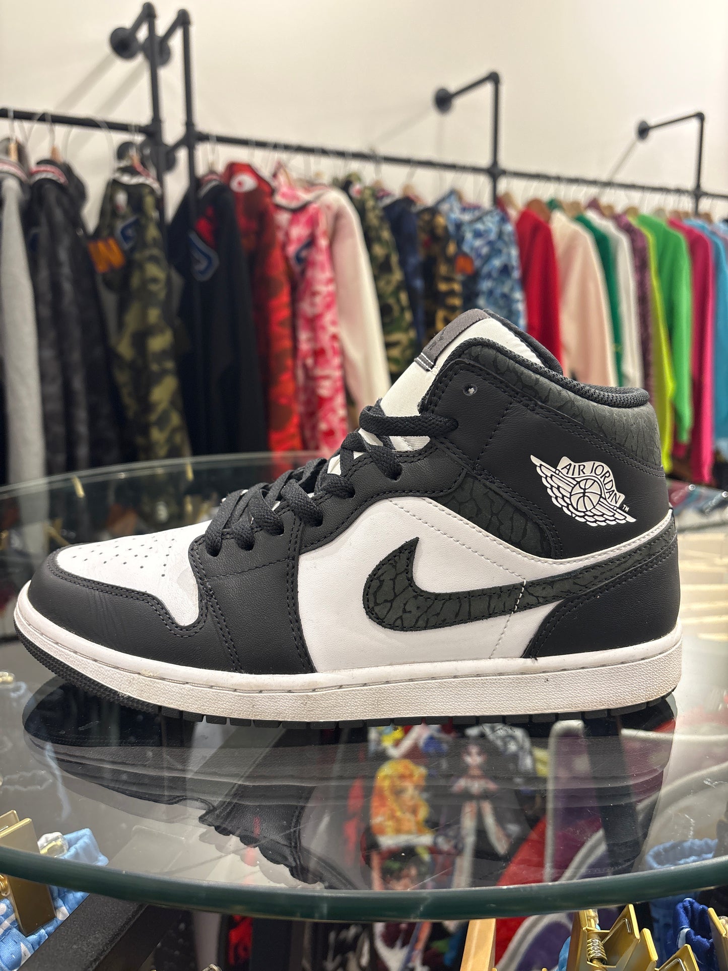Jordan 1 Mid Black Elephant USED W BOX