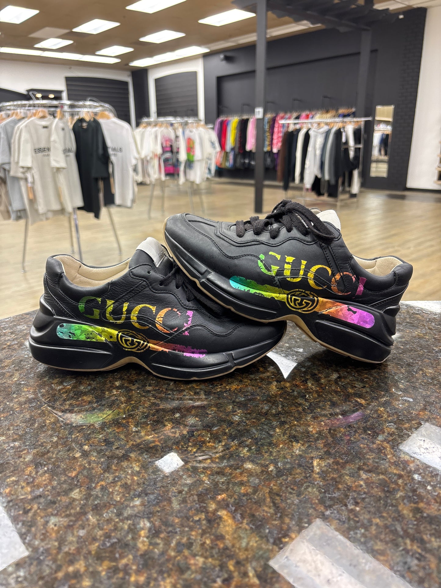 Gucci Rhyton “Iridescent Logo” Used W No Box 6.5M/8W