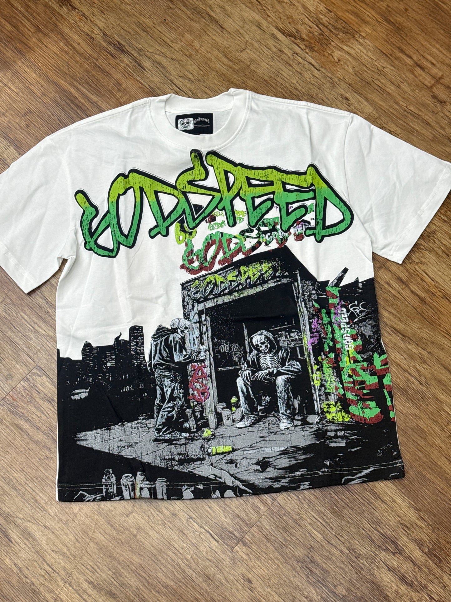 GodSpeed White “Bus Stop” Tee