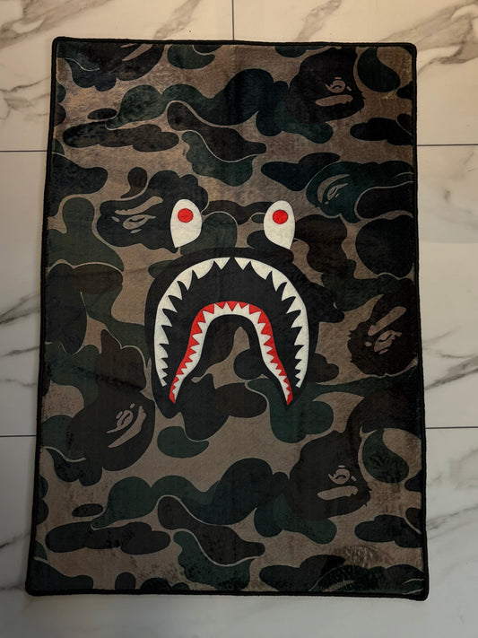 Bape shark camo green Rug
