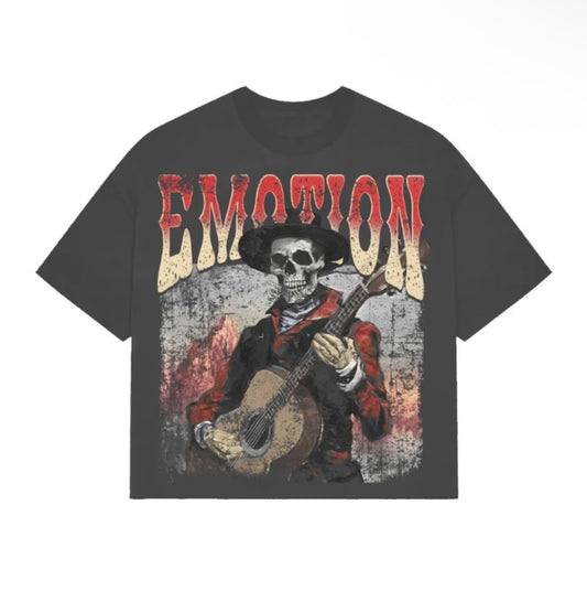 Mixed Emotion Grey Skeleton Guitar Tee