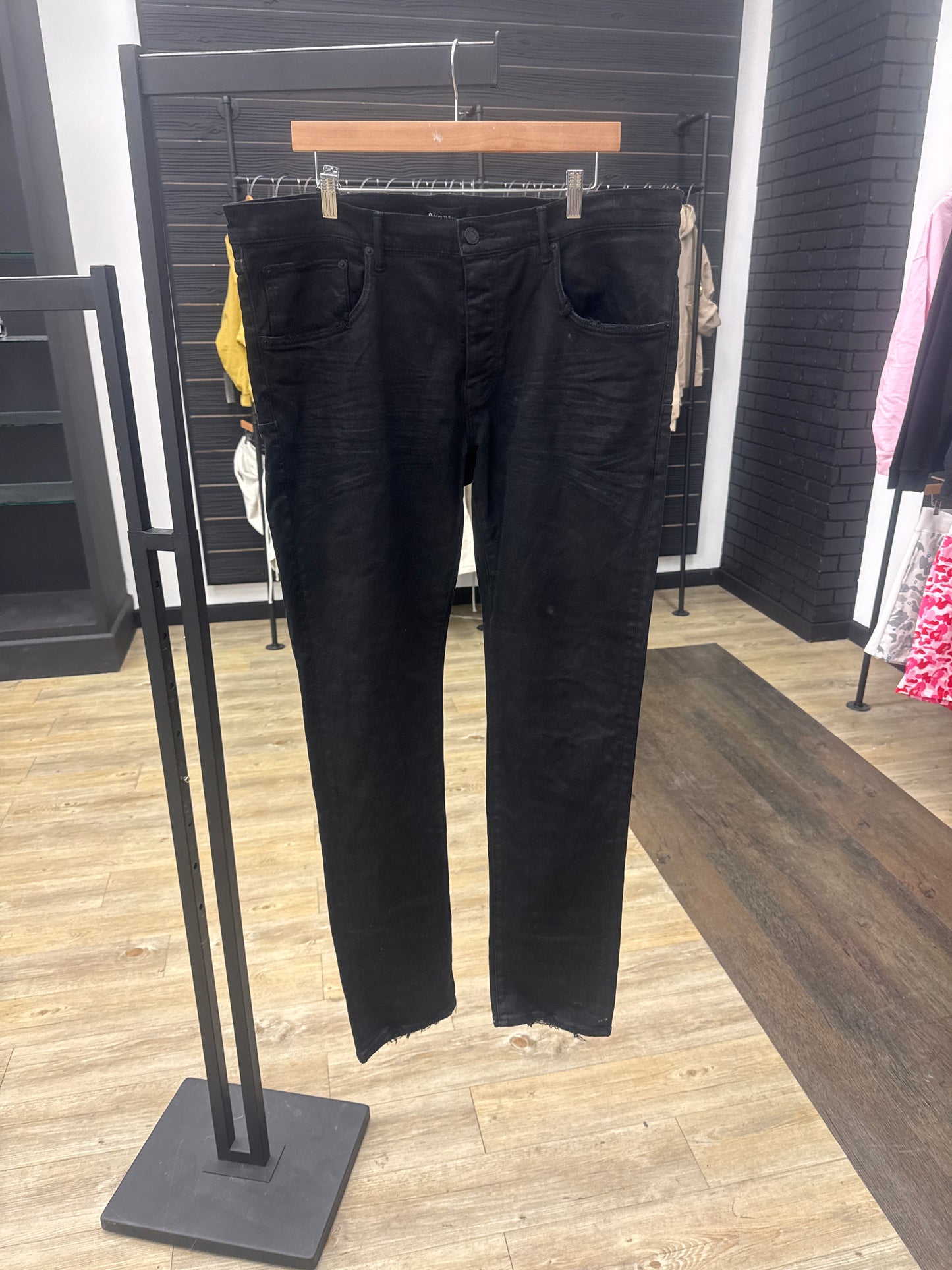Preowned Black Denim Purple jean