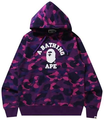 Bape #17 College Pullover Purple Hoodie