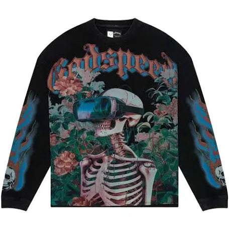 GodSpeed Black Floral Vr LongSleeve