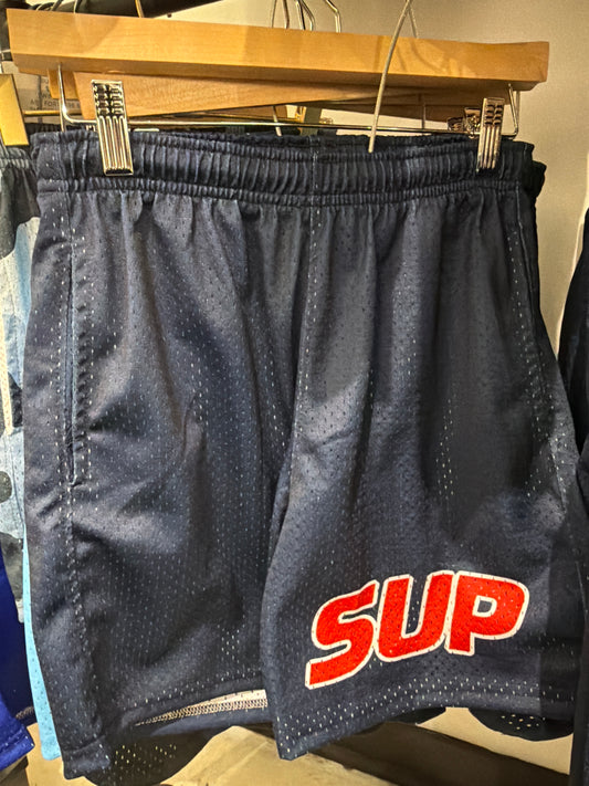 Sup Navy Red Logo Shorts